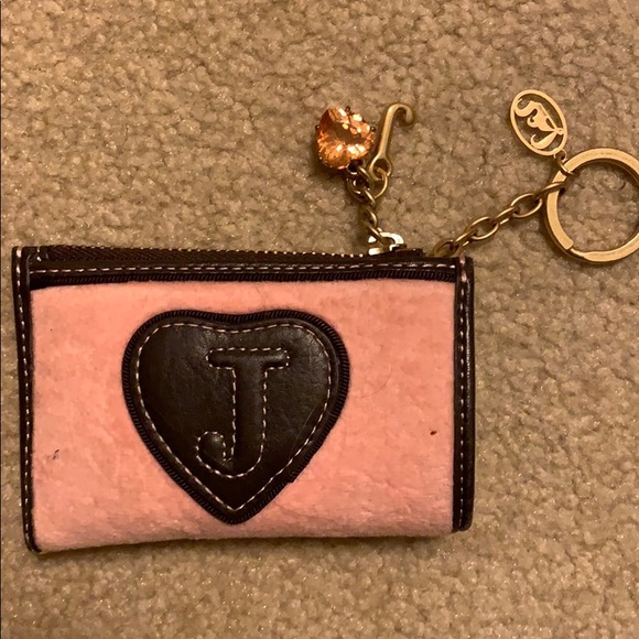 Juicy couture pink and brown velour coin purse - Picture 2 of 3